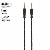 Аудиокабель "LP" в оплетке, 1 метр (черный, коробка) Аудиокабель "LP" в оплетке, 1 метр (черный, коробка)