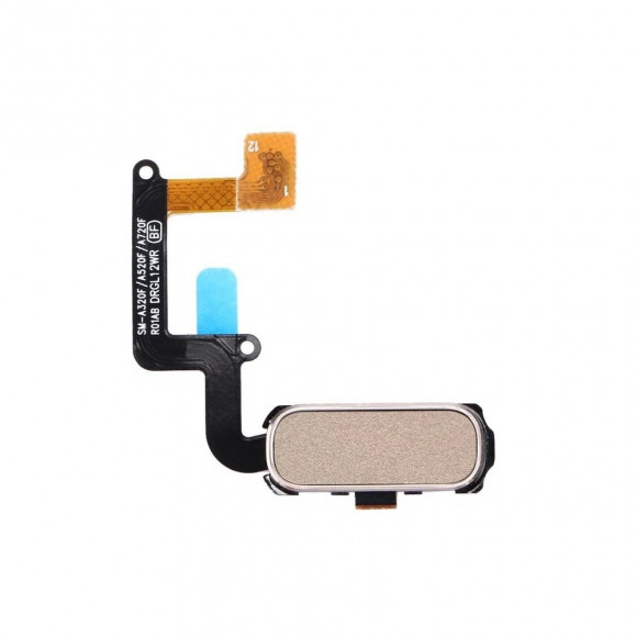 Кнопка HOME для телефона Samsung A320F, A520F, A720F (A3, A5, A7 2017) в сборе на шлейфе (золото)