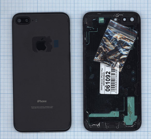 Задняя крышка для Apple iPhone 7 Plus (5.5"), черный-пречерный