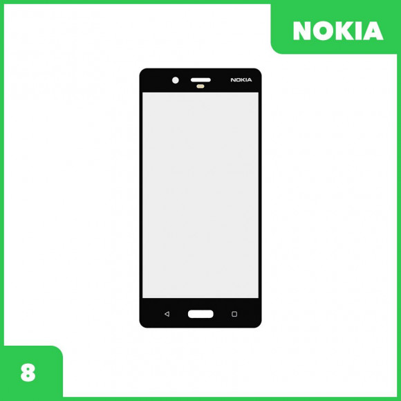 Стекло для переклейки дисплея Nokia 8, черный
