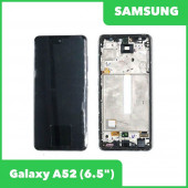 Дисплей для Samsung Galaxy A52 SM-A525 в сборе GH82-25524A в рамке (черный) 100% оригинал