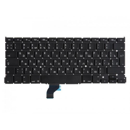 Клавиатура для ноутбука Apple MacBook Pro 13&quot; A1502 черная, большая клавиша ввода РУССКАЯ РАСКЛАДКА