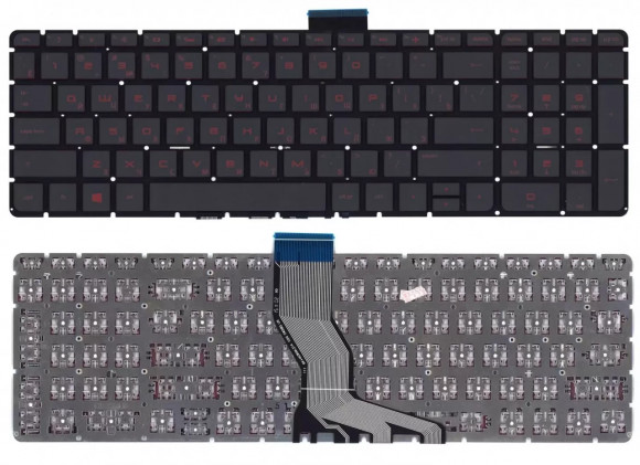 Клавиатура ноутбука HP Omen 15-CD, кнопки красные с подсветкой