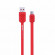 USB Дата-кабель Remax Fishbone MicroUSB, 1 метр, плоский пластиковые разьемы, красный