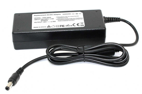 Зарядка (блок питания) для монитора LCD 24V 3.75А 90W, штекер (5.5х2.5мм)