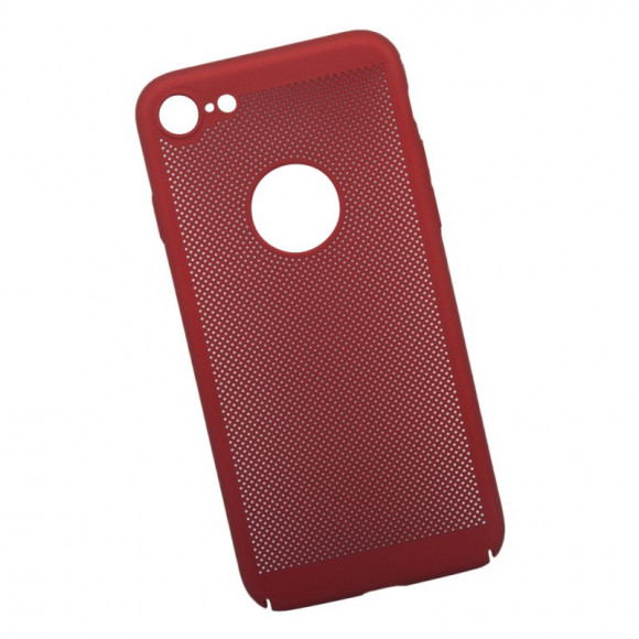 Защитная крышка "LP" для Apple iPhone 8 "Сетка" Soft Touch, красная (европакет)