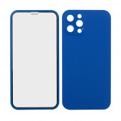 Защита 360° стекло + чехол для Apple iPhone 12 Pro, синий Защита 360° стекло + чехол для Apple iPhone 12 Pro, синий