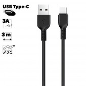 USB кабель Hoco X20 Flash Type-C Charging Cable, 3 метра, черный USB кабель Hoco X20 Flash Type-C Charging Cable, 3 метра, черный