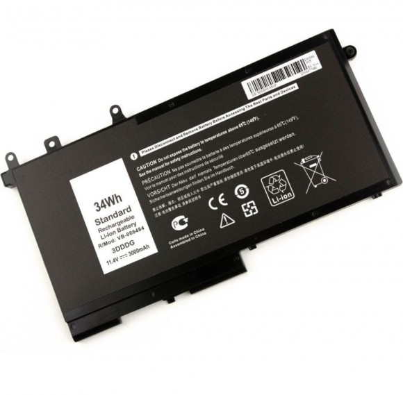 Аккумулятор (батарея) 3DDDG для ноутбука Dell Latitude E5280, E5480, E5580, 42Wh, 11.4В, 3500мАч