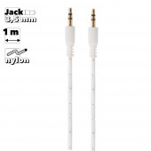 Аудиокабель "LP" в оплетке, 1 метр (белый, коробка) Аудиокабель "LP" в оплетке, 1 метр (белый, коробка)