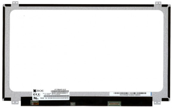 Матрица NT156WHM-N12, 15.6", TN, 1366x768 (HD), 60 Гц, 30 pin, LED, Slim (тонкая), разъём справа, уши вверх/вниз, глянцевая