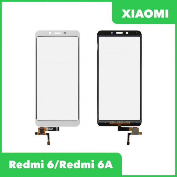Сенсорное стекло (тачскрин) для Xiaomi Redmi 6, 6A, белый