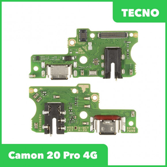 Системный разъем (разъем зарядки) для Tecno Camon 20 Pro 4G (CK7N), микрофон
