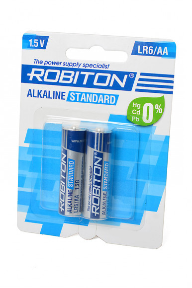 Батарейка (элемент питания) Robiton Standard LR6 BL2, 1 штука