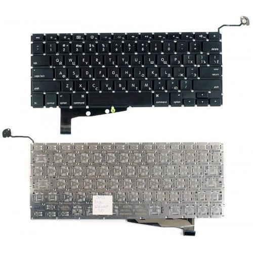 Клавиатура для ноутбука Apple MacBook Pro 15&quot; A1286 черная, большая клавиша ввода РУССКАЯ РАСКЛАДКА