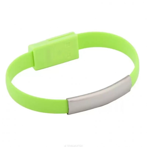 USB кабель "LP" MicroUSB плоский браслет (зеленый, европакет)