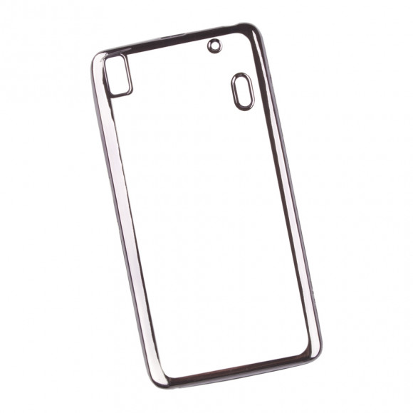 Чехол силиконовый для Lenovo A7000 TPU (прозрачный с черной хром рамкой)
