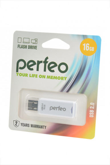 USB Flash накопитель Perfeo PF-C06W016 USB 16GB, белый