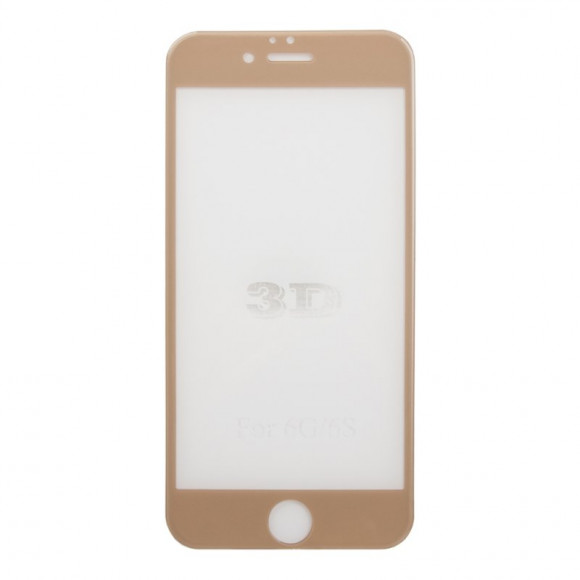 Защитное стекло для Apple iPhone 6, 6s Tempered Glass 3D, золотое (ударопрочное)