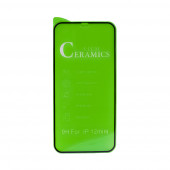 Защитное стекло 2.5D для Apple iPhone 12 Mini Ceramics Film 0.2 мм., черная рамка (без упаковки)