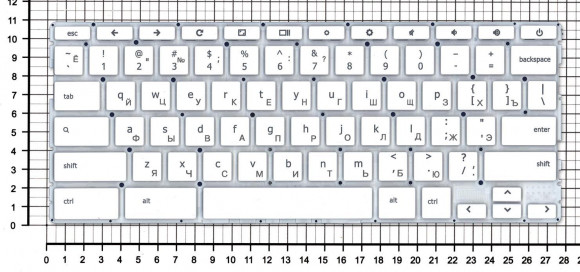 Клавиатура для ноутбука HP ChromeBook 14A-NA, белая