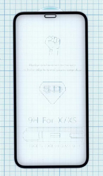 Защитное стекло 5D для Apple iPhone X, черное