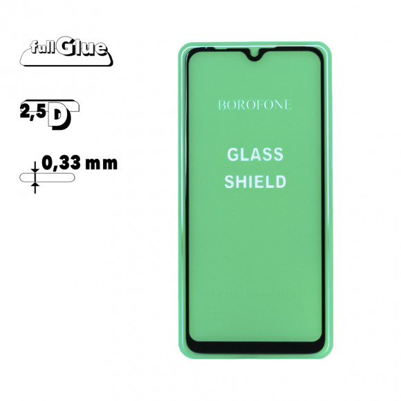 Защитное стекло Borofone Elephant для Xiaomi Mi A3 2.5D, 0.33 мм с черной рамкой