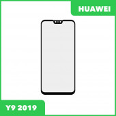 Стекло + OCA пленка для переклейки Huawei Y9 (2019) (JKM-LX1), черный