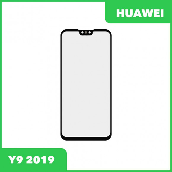 Стекло + OCA пленка для переклейки Huawei Y9 (2019) (JKM-LX1), черный