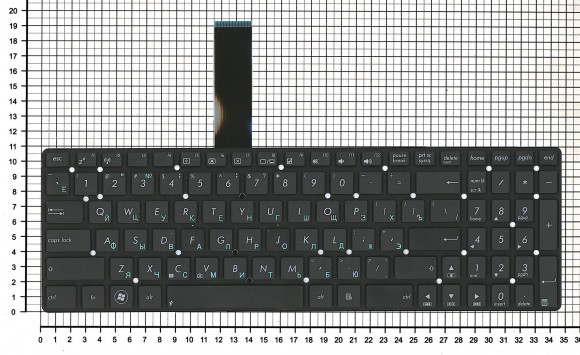 Клавиатура для ноутбука Asus K55, A55, U57, K75VM, A751, R500V, R700V, R752, F751MD, K751MD, R752NA, без рамки, черная