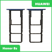 Держатель (лоток) SIM-карты для Huawei Honor 8S, синий