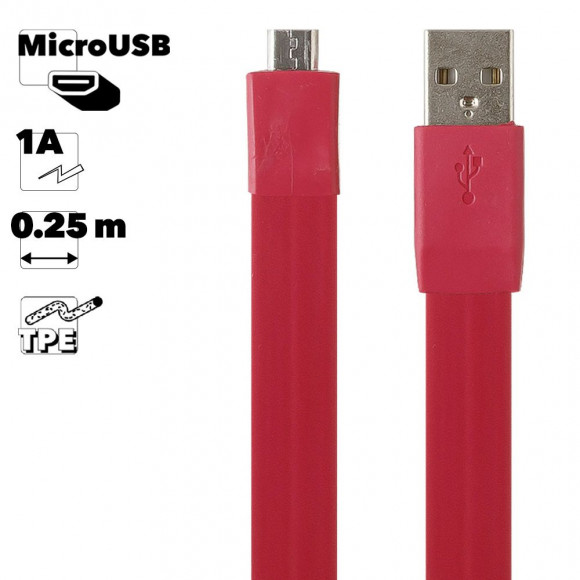 USB кабель "LP" MicroUSB плоский браслет (белый, европакет)