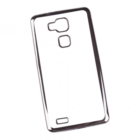 Чехол силиконовый для Huawei Ascend Mate 7 TPU (прозрачный с черной хром рамкой)