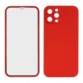 Защита 360° стекло + чехол для Apple iPhone 12 Pro Max, красный Защита 360° стекло + чехол для Apple iPhone 12 Pro Max, красный