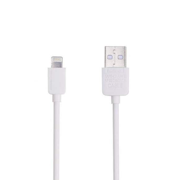 USB Дата-кабель Remax RC-06i для Apple 8-pin, 1 метр круглый пластиковые разьемы, белый
