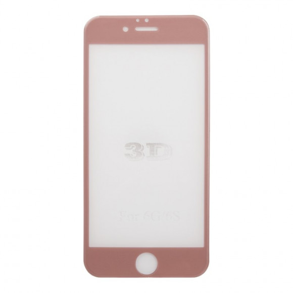 Защитное стекло для Apple iPhone 6, 6s Tempered Glass 3D розовое (ударопрочное)