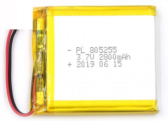 Аккумуляторная батарея Li-Pol (8x52x55мм), 2pin, 3.7В, 2500мАч