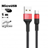 USB кабель Hoco X26 Xpress MicroUSB, 1 метр, нейлон (черный с красным) USB кабель Hoco X26 Xpress MicroUSB, 1 метр, нейлон (черный с красным)