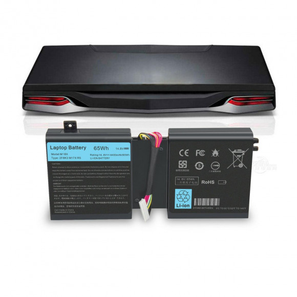 Аккумулятор (батарея) для ноутбука Dell Alienware M17x R5 (2F8K3) 14.8V 5200mAh Аккумулятор (батарея) для ноутбука Dell Alienware M17x R5 (2F8K3) 14.8V 5200mAh