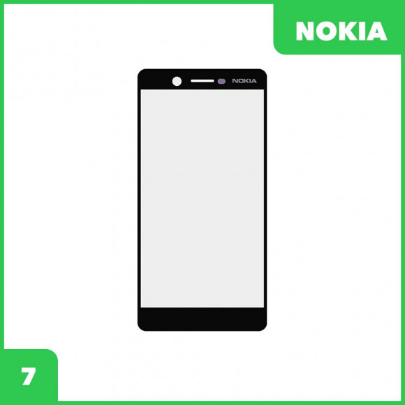 Стекло для переклейки дисплея Nokia 7, черный