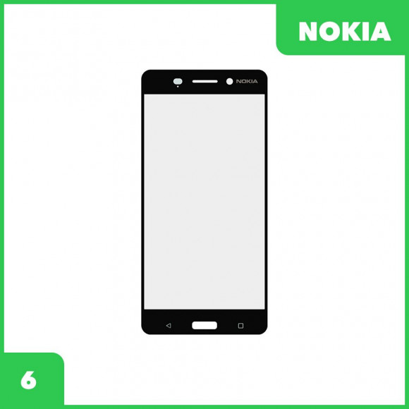 Стекло для переклейки дисплея Nokia 6, черный