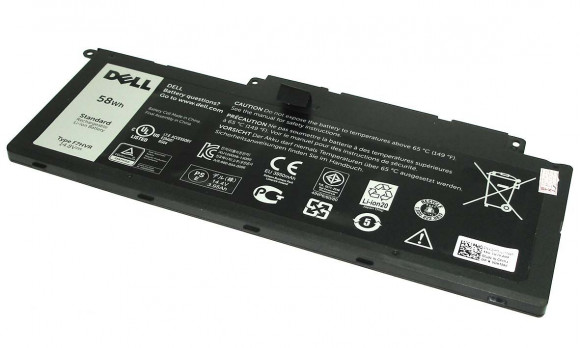 Аккумулятор (батарея) F7HVR для ноутбука Dell Inspiron 15-7537, 14.8В, 58Wh, 3800мАч, черная (оригинал)