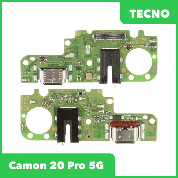 Системный разъем (разъем зарядки) для Tecno Camon 20 Pro 5G (CK8N), микрофон