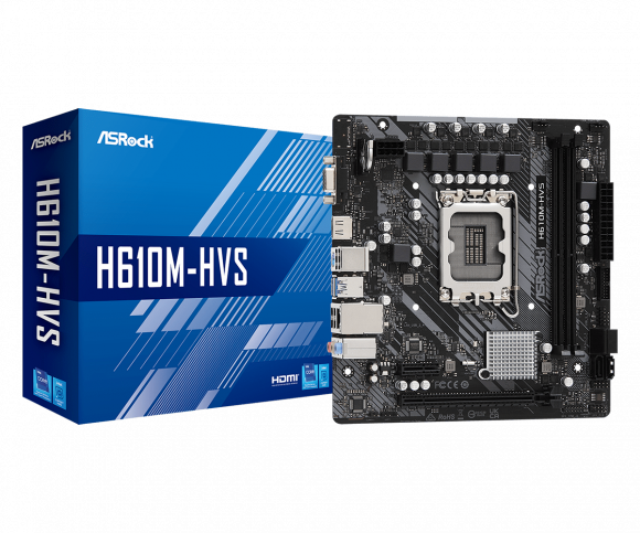 Материнская плата Asrock H610M-HVS, LGA1700, Intel H610, mATX, BOX