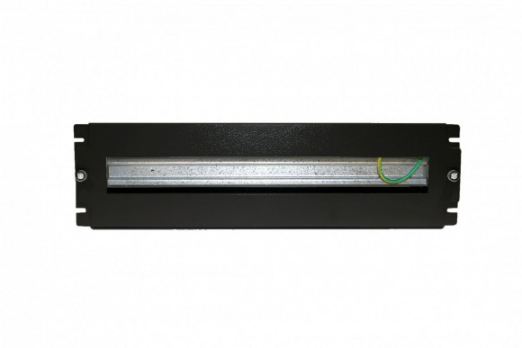 BPB19-PS-3U-RAL9005 Панель с DIN-рейкой с регулируемой глубиной установки, 19';, 3U, 22 места, цвет черный (RAL 9005) Hyperline