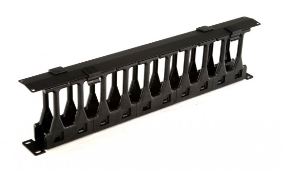 CMF-1U-FPL106-MCOV-RAL9005 Кабельный организатор с крышкой, глубина 106 мм, 19';, 1U Hyperline