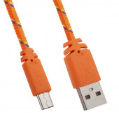 USB кабель "LP" MicroUSB в оплетке (оранжевый с желтым, коробка) USB кабель "LP" MicroUSB в оплетке (оранжевый с желтым, коробка)