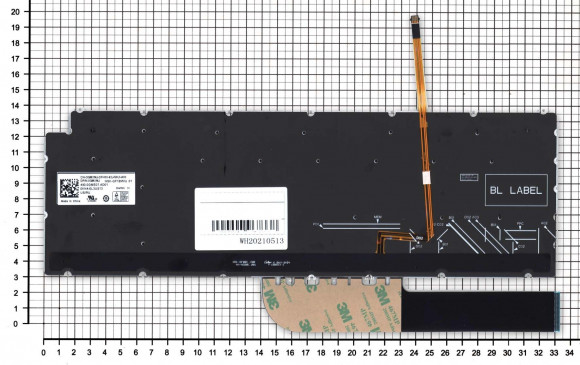 Клавиатура для ноутбука Dell Inspiron 5584, серебристая