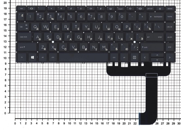 Клавиатура для ноутбука HP ZBook Studio G8, черная с подсветкой