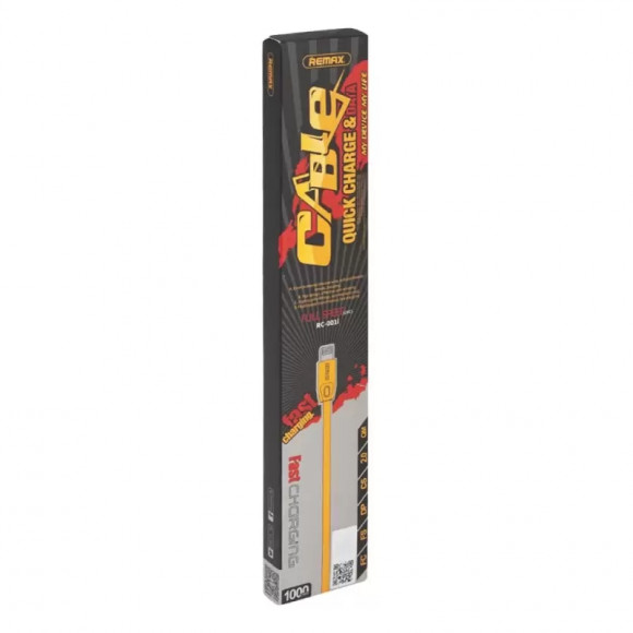 USB кабель Remax Full Speed Series 1M Cable RC-001i для Apple 8-pin, желтый